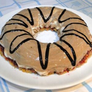 tarta de queso y chocolate sin azúcar y sin horno