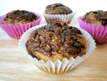 muffins sin azúcar de plátano y nutella