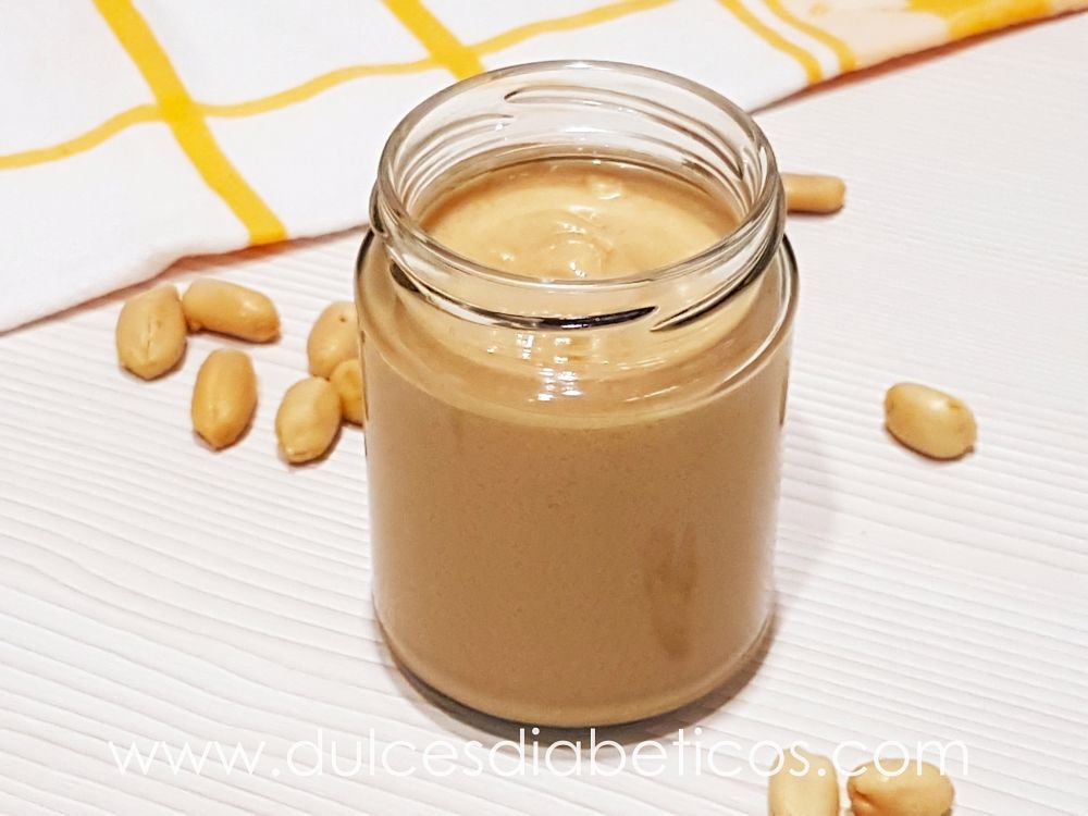 Mantequilla de cacahuete o de maní casera sin azúcar | Dulces Diabéticos
