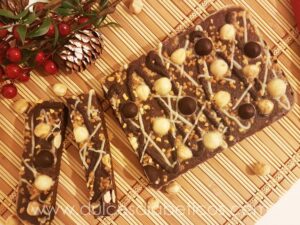 Turron de chocolate y praline de avellanas sin azucar