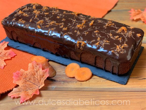 Pastel de zanahoria con chocolate sin azucar