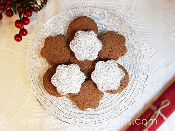 Polvorones de chocolate sin azucar - vista cenital