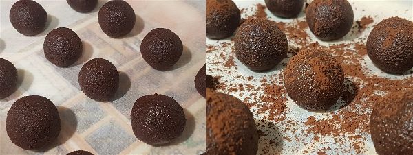 Trufas de platano y chocolate sin azucar - 3