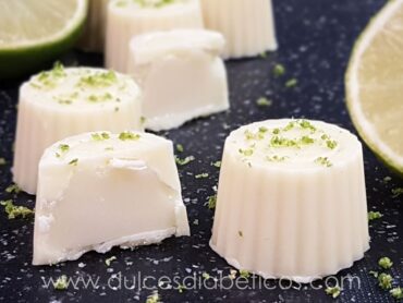 Bombones de chocolate blanco y lima sin azucar