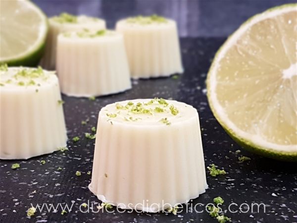 Bombones de lima y chocolate blanco sin azucar