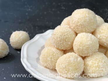 Trufas de coco y chocolate blanco sin azucar