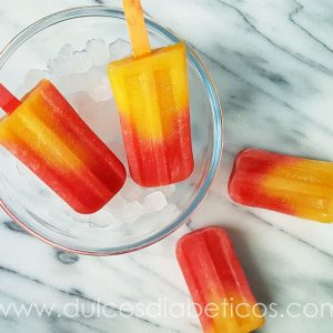 Polos de fresa y melocoton sin azucar