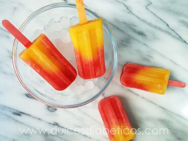 Polos de fresa y melocoton sin azucar