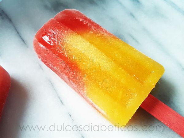 Polos de melocoton y fresa