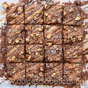 Brownie marmolado de turrón y nutella sin azúcar