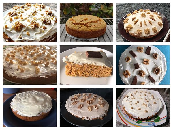 Collage taller carrot cake sin azucar