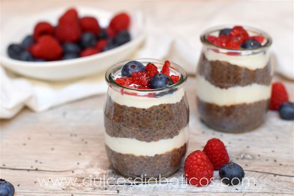 Pudding de chia chocolate y yogur