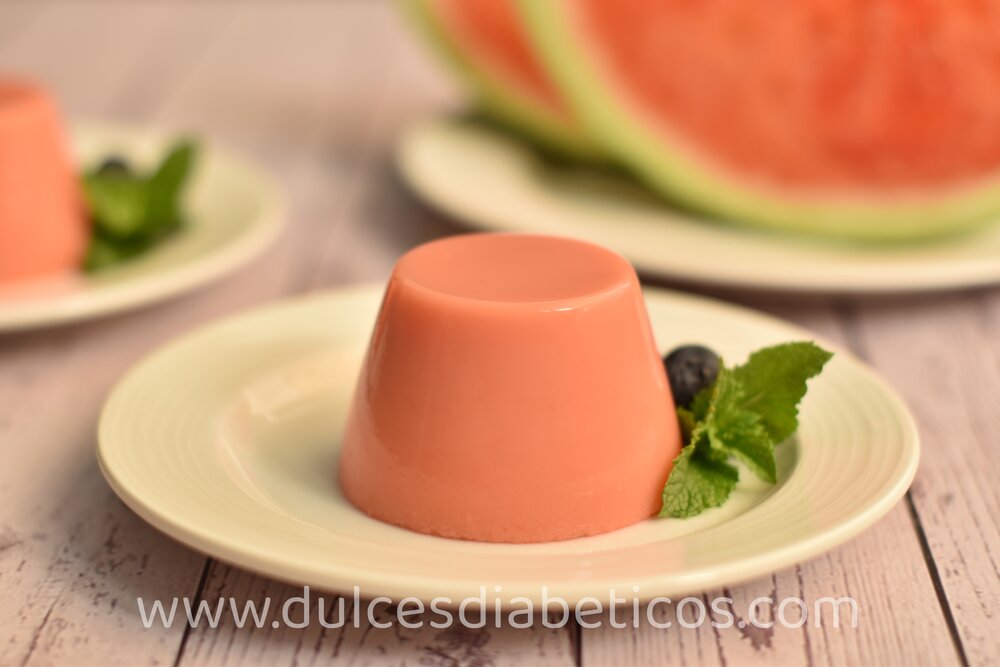 Flan de sandia sin azucar