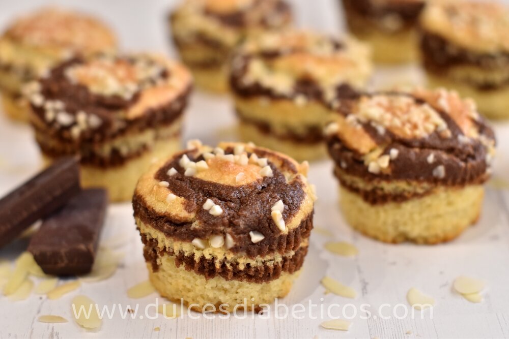 Magdalenas cebra sin harina ni azucar