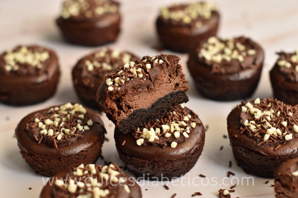 Mini cheesecakes de chocolate sin azucar