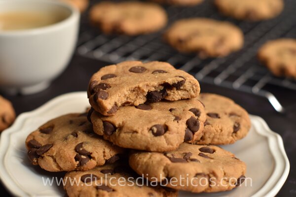 Cookies de cacahuete con pepitas de chocolate