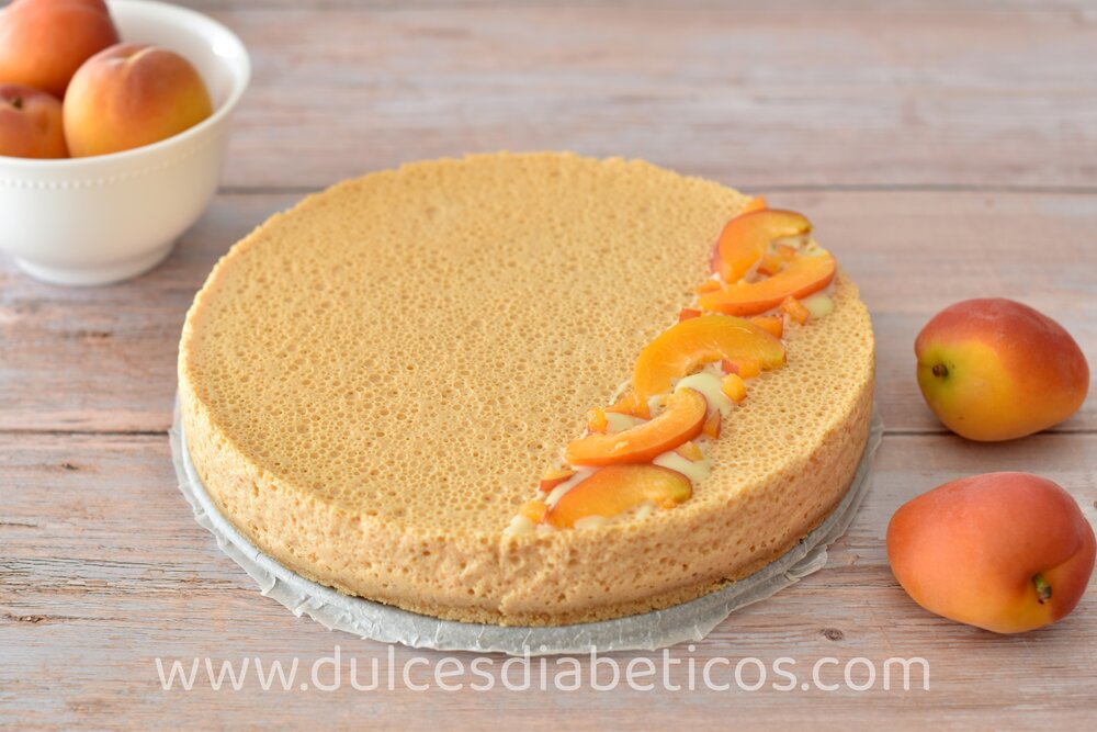Tarta mousse de albaricoque sin azucar