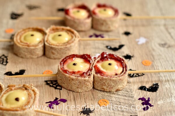 ojos de tortilla y platano para halloween