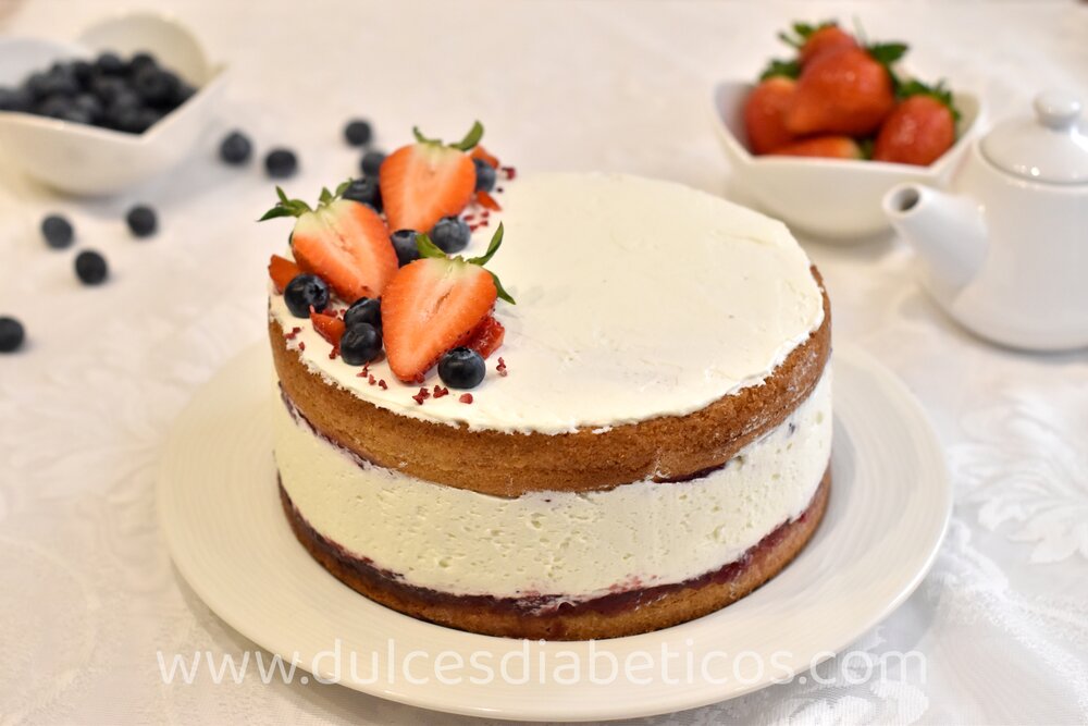 victoria sponge cake sin azucar