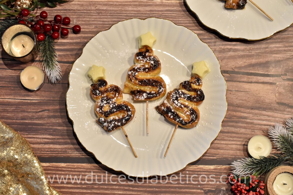 arboles de hojaldre y nutella