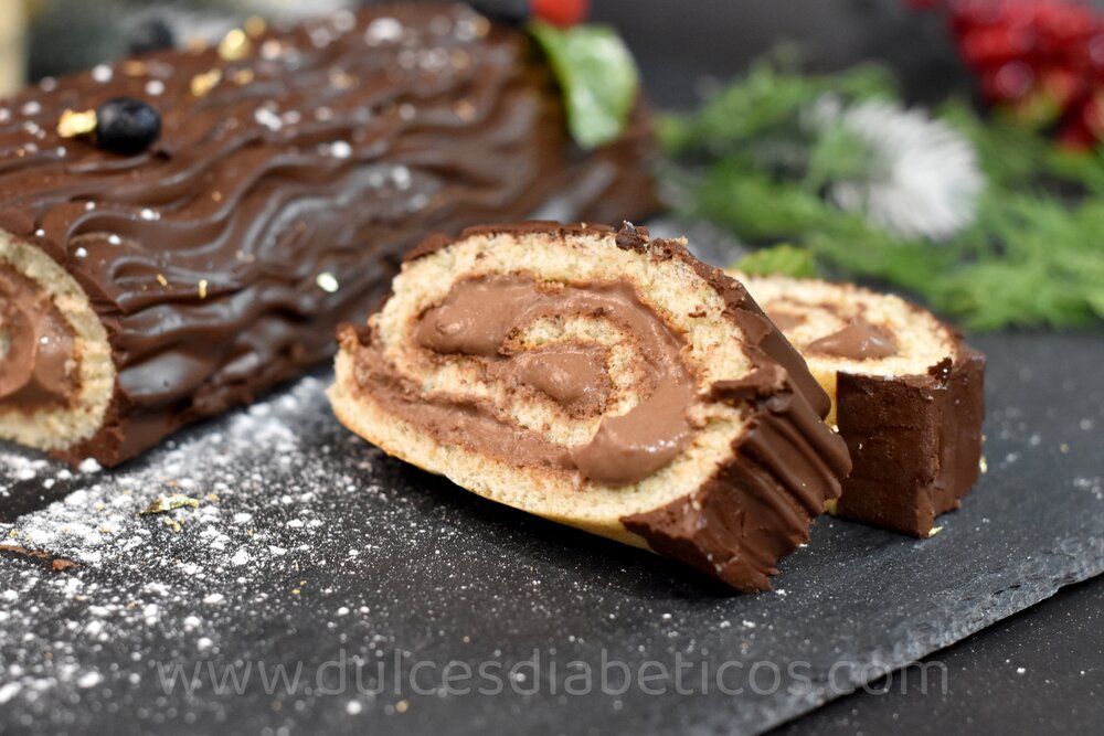 tronco de navidad de trufa sin azucar