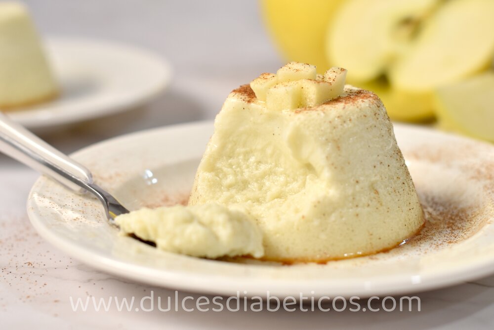 flan de manzana sin azucar