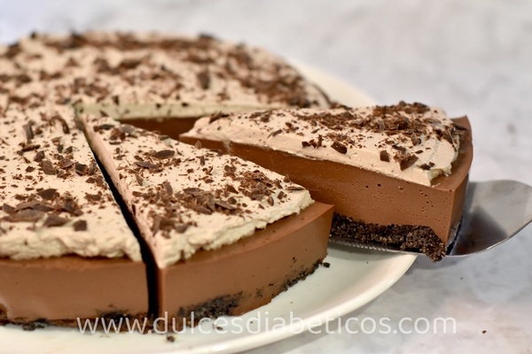 cheesecake de chocolate sin horno ni azucar